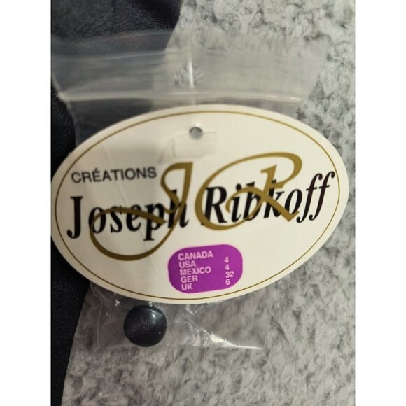 Joseph Ribkoff Dress 4 Black Sheath Peplum Sleeveless Mesh Round Neck FLAW - Picture 10 of 14